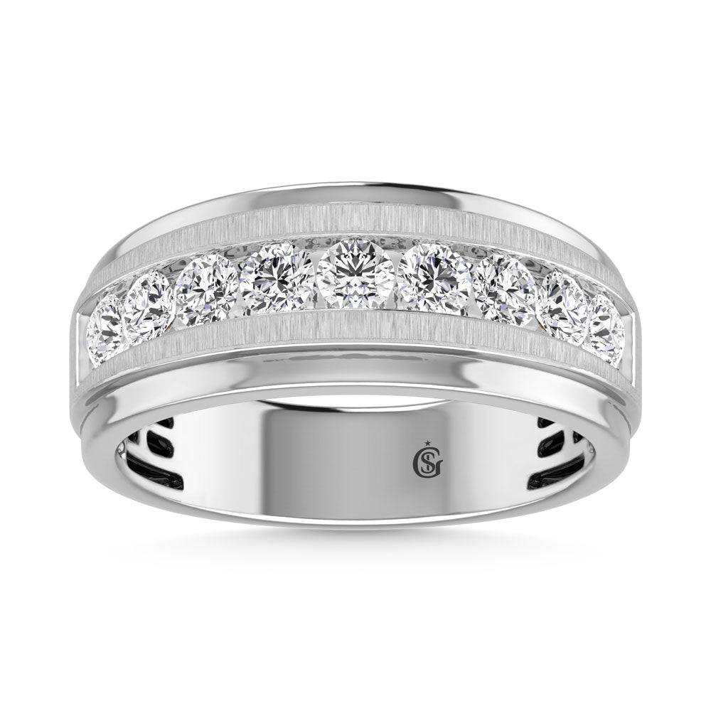 10K White Gold Diamond 1 Ct.Tw. Mens Band