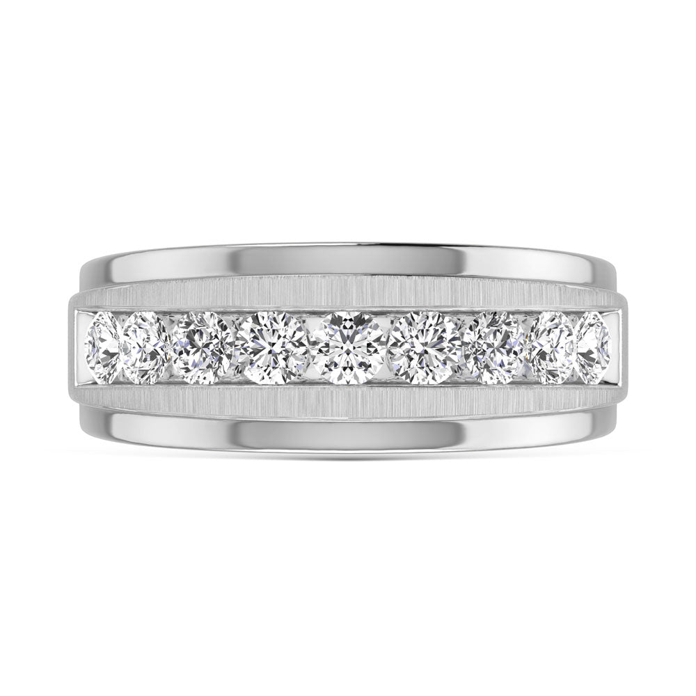 10K White Gold Diamond 1 Ct.Tw. Mens Band