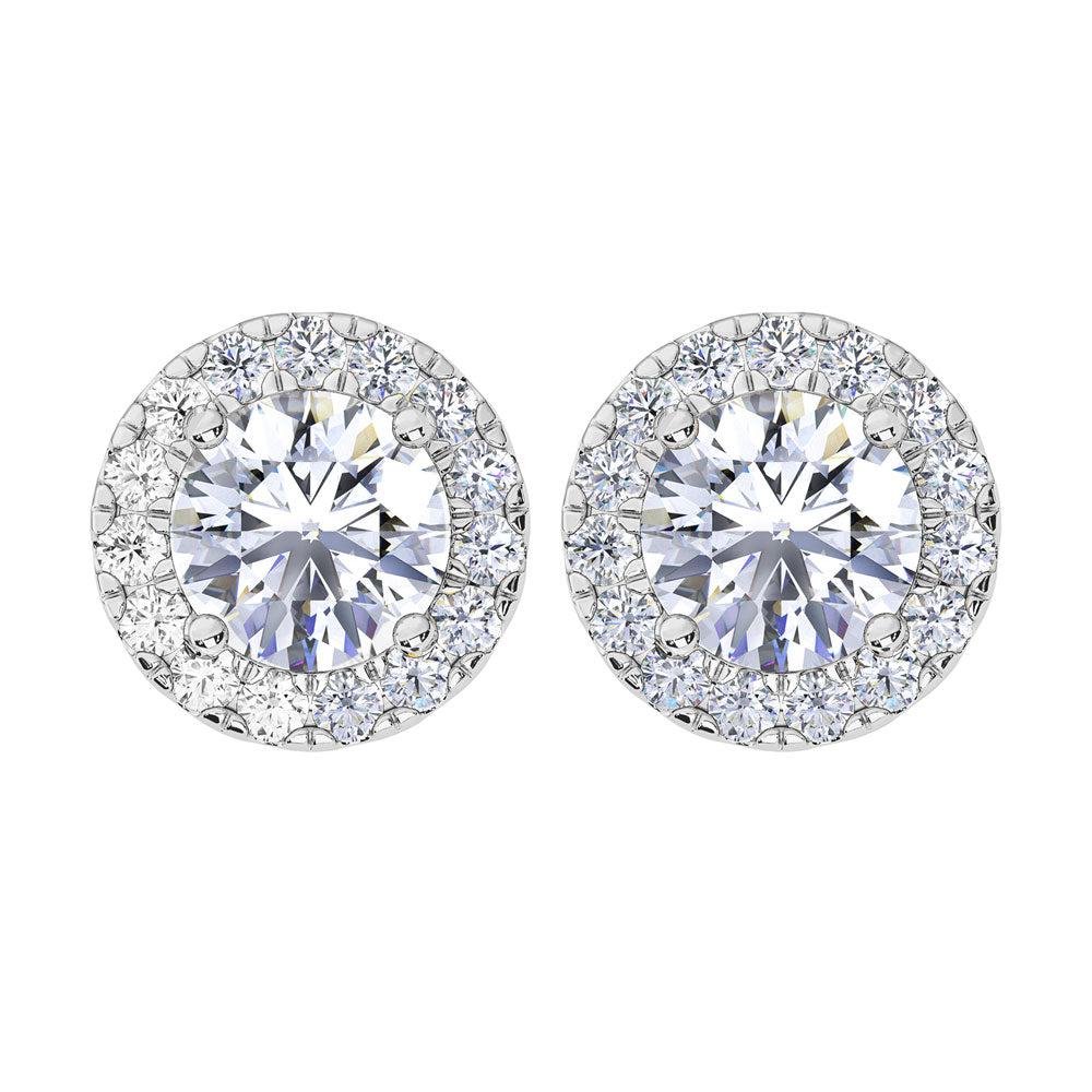 10K White Gold Lab Grown Diamond 1 1/2 Ct.Tw. Fashion Earrings  Picasso Gold & Diamond Jewelry