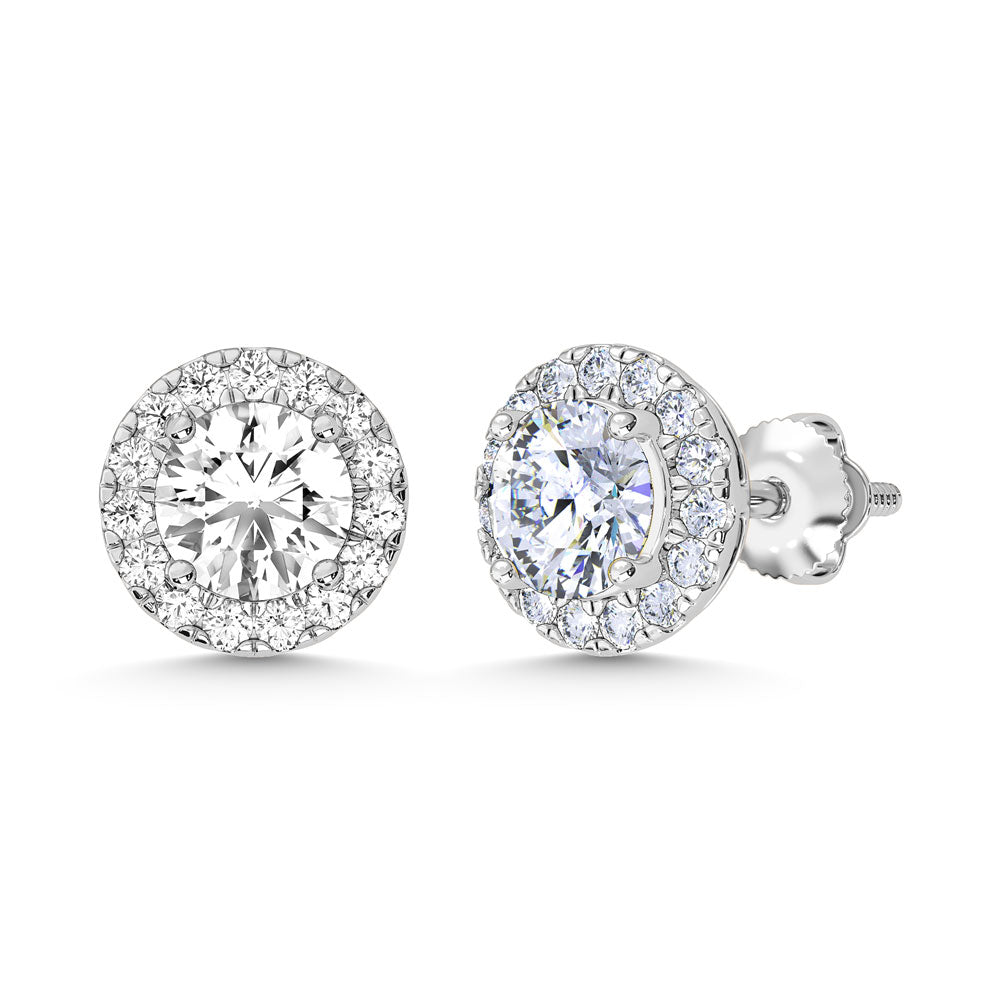10K White Gold Lab Grown Diamond 1 1/2 Ct.Tw. Fashion Earrings  Picasso Gold & Diamond Jewelry