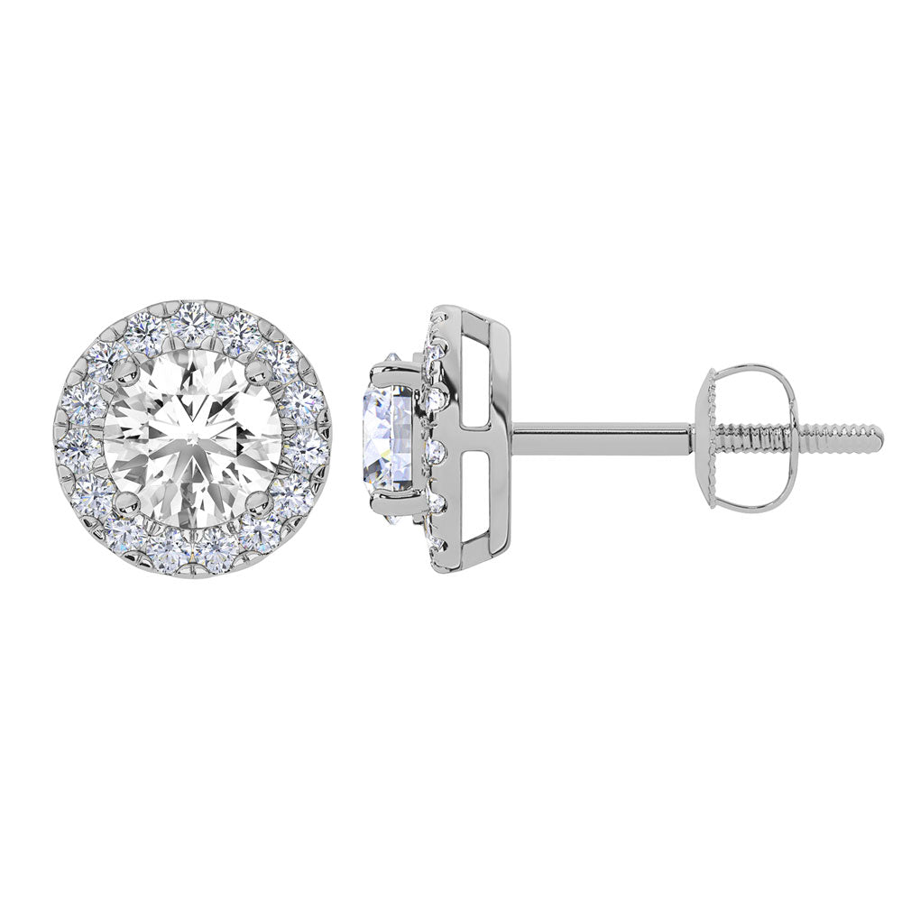 10K White Gold Lab Grown Diamond 1 1/2 Ct.Tw. Fashion Earrings  Picasso Gold & Diamond Jewelry