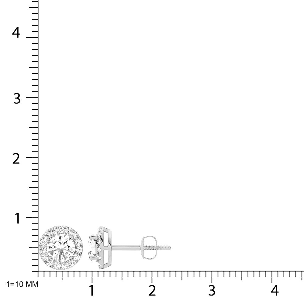 10K White Gold Lab Grown Diamond 1 1/2 Ct.Tw. Fashion Earrings  Picasso Gold & Diamond Jewelry
