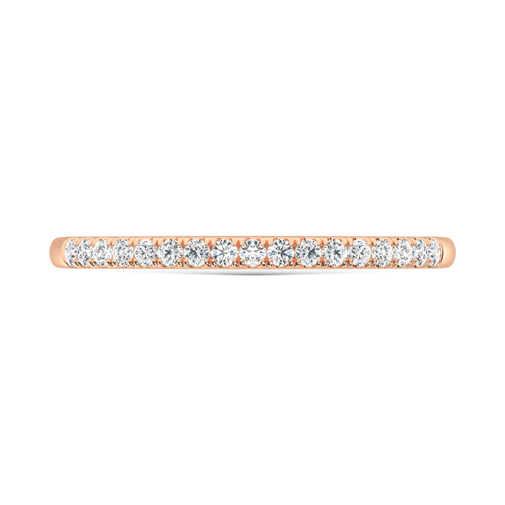 10K Rose Gold Lab Grown Diamond 1/6 ct. tw. Wedding Band, side profile view showing the band