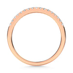 10K Rose Gold Lab Grown Diamond 1/6 ct. tw. Wedding Band, close-up of the diamond setting