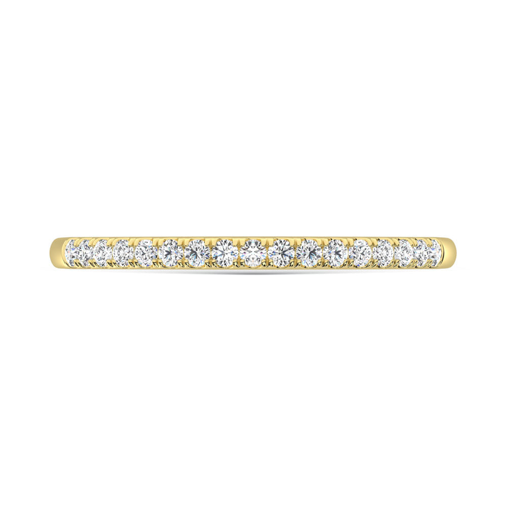 10K Yellow Gold Lab Grown Diamond 1/6 ct. tw. Wedding Band, side profile view showing the band