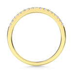 10K Yellow Gold Lab Grown Diamond 1/6 ct. tw. Wedding Band, close-up of the diamond setting