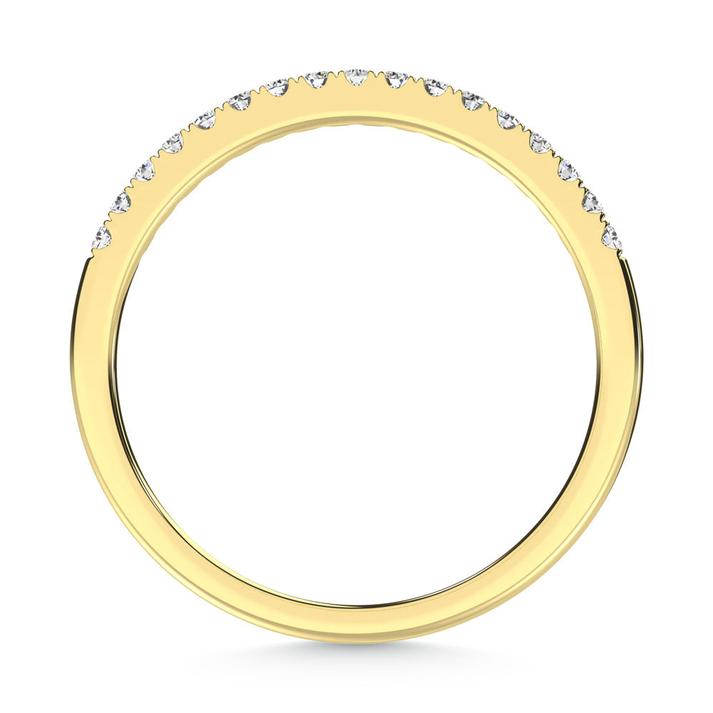 10K Yellow Gold Lab Grown Diamond 1/6 ct. tw. Wedding Band, close-up of the diamond setting