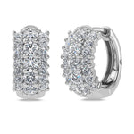 14K White Gold Lab Grown Diamond 1 1/4 Ct.Tw. Huggies Earrings  Picasso Gold & Diamond Jewelry
