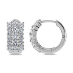 14K White Gold Lab Grown Diamond 1 1/4 Ct.Tw. Huggies Earrings  Picasso Gold & Diamond Jewelry