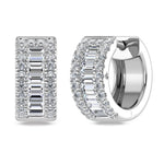 14K White Gold Lab Grown Diamond 7/8 Ct.Tw. Huggies Earrings  Picasso Gold & Diamond Jewelry