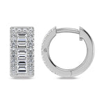 14K White Gold Lab Grown Diamond 7/8 Ct.Tw. Huggies Earrings  Picasso Gold & Diamond Jewelry