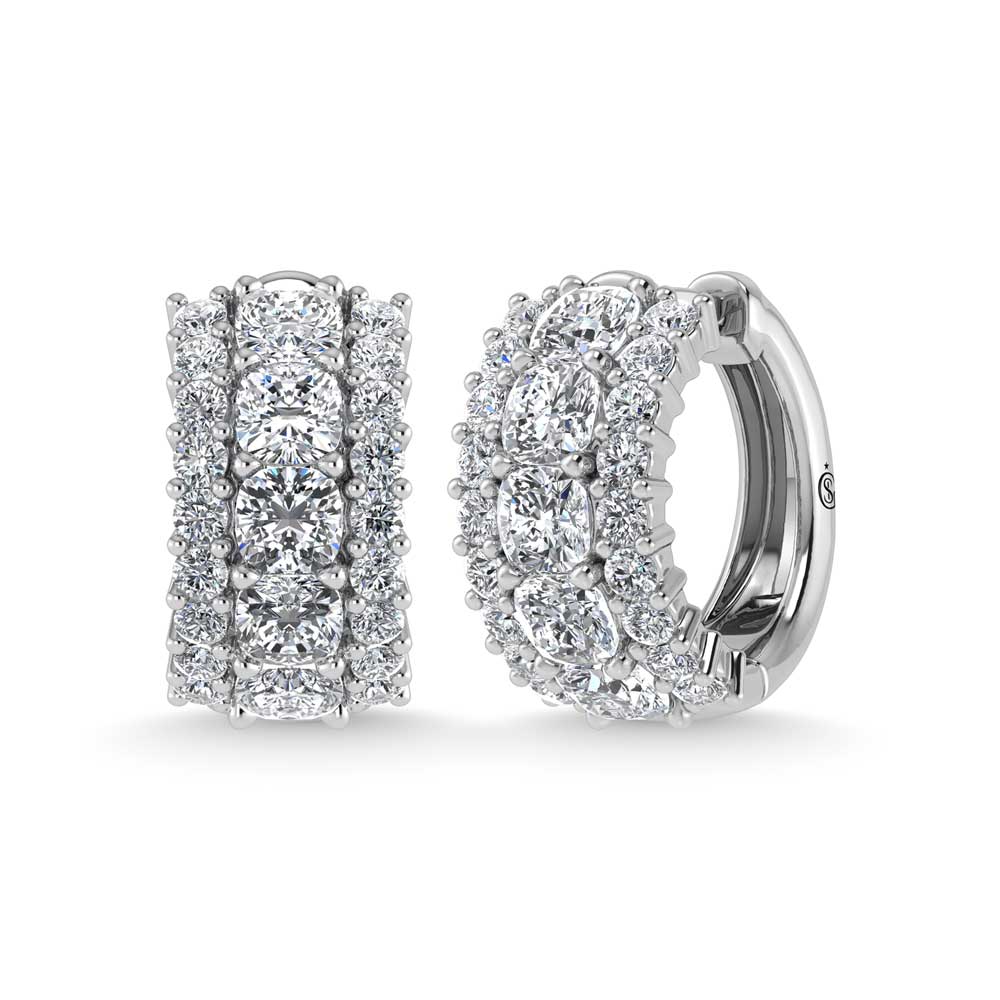 14K White Gold Lab Grown Diamond 5 1/4 Ct.Tw. Huggies Earrings  Picasso Gold & Diamond Jewelry