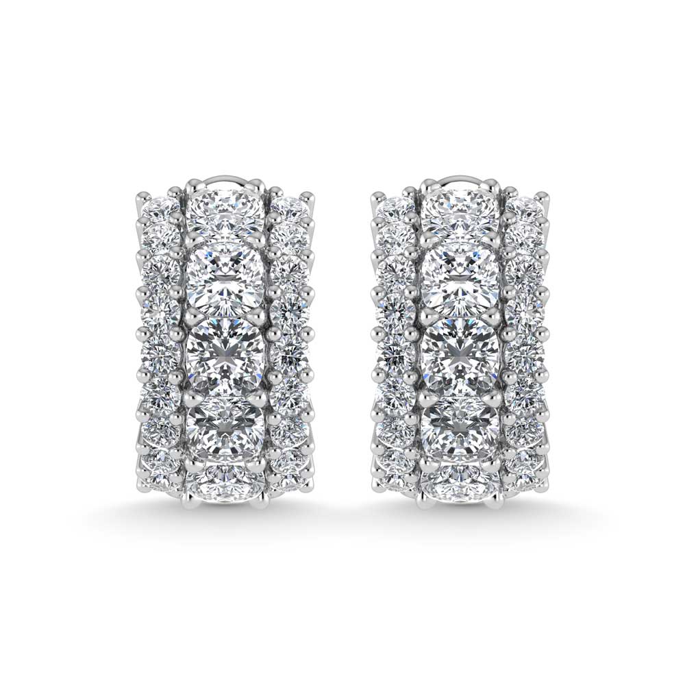14K White Gold Lab Grown Diamond 5 1/4 Ct.Tw. Huggies Earrings  Picasso Gold & Diamond Jewelry