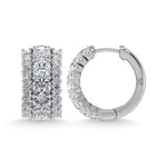 14K White Gold Lab Grown Diamond 5 1/4 Ct.Tw. Huggies Earrings  Picasso Gold & Diamond Jewelry