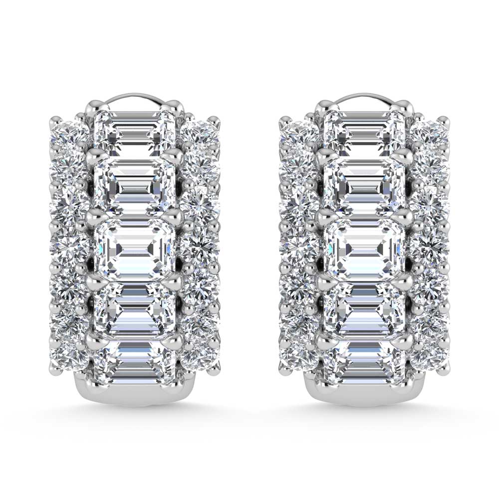 14K White Gold Lab Grown Diamond 2 Ct.Tw. Hoop Earrings  Picasso Gold & Diamond Jewelry