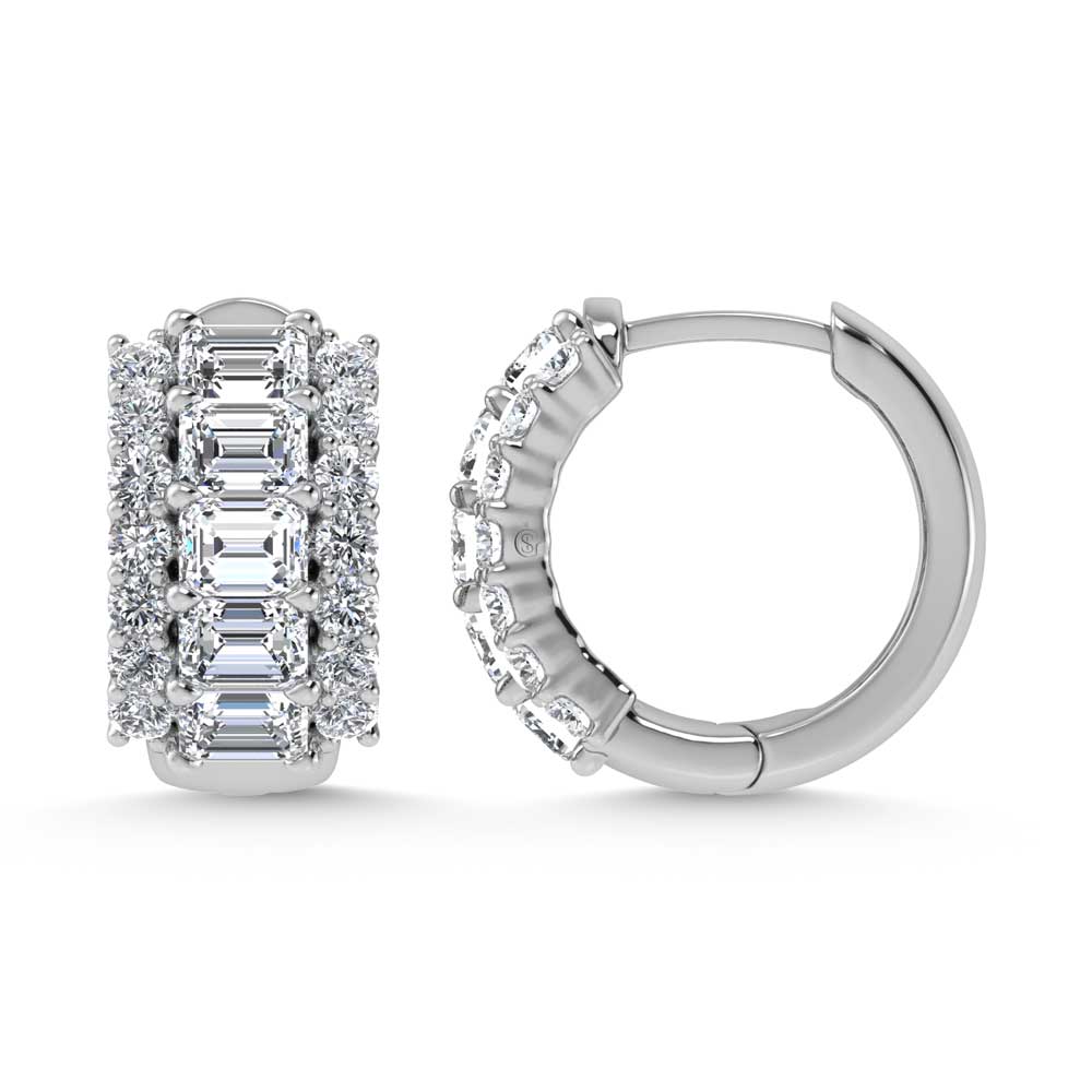 14K White Gold Lab Grown Diamond 2 Ct.Tw. Hoop Earrings  Picasso Gold & Diamond Jewelry