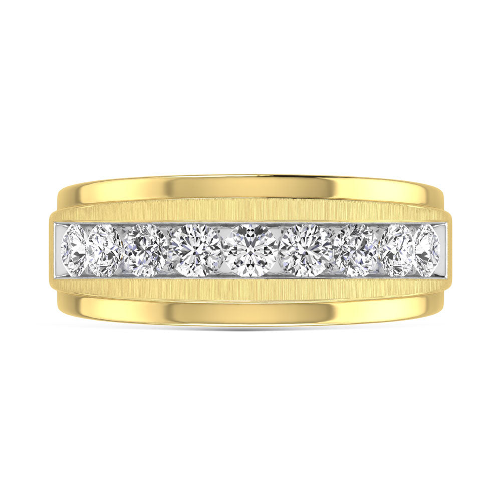 14K Yellow Gold Lab Grown Diamond 1 3/4 Ct.Tw. Mens Ring