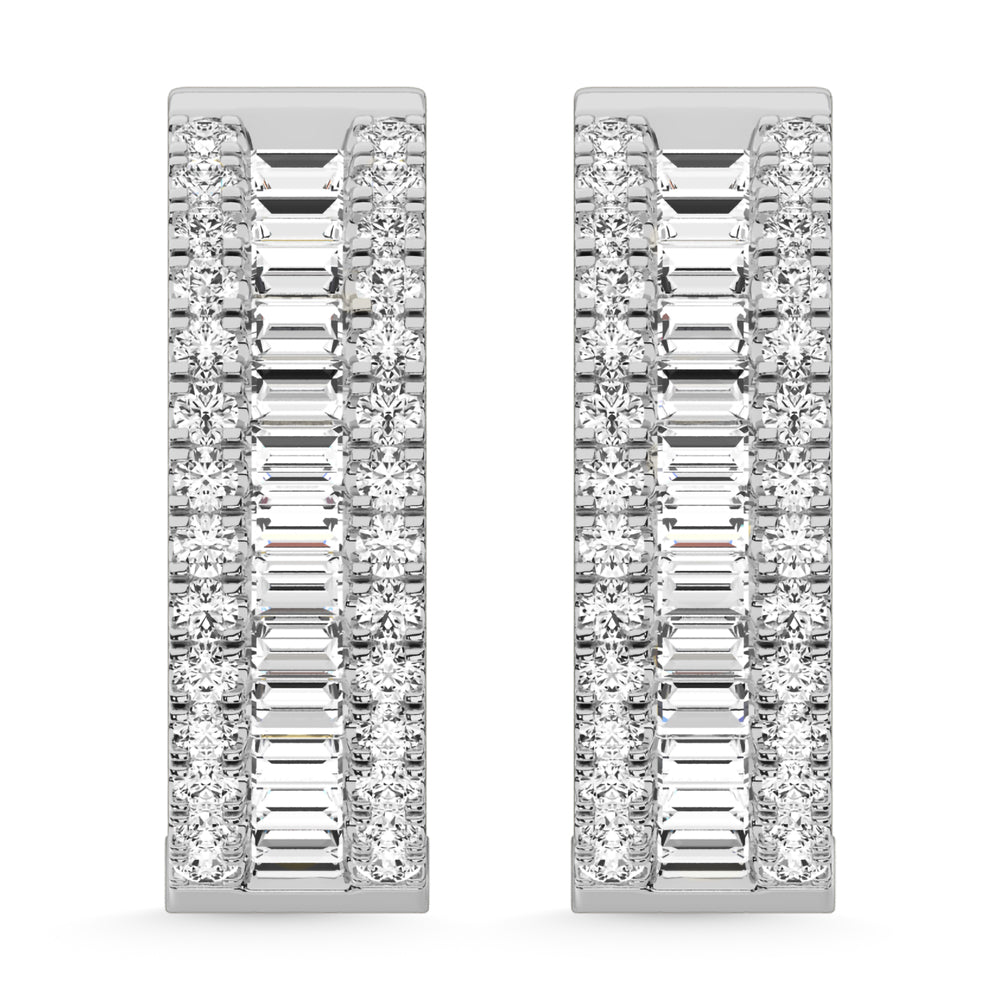 14K White Gold Lab Grown Diamond 3 Ct.Tw. Hoop Earrings  Picasso Gold & Diamond Jewelry