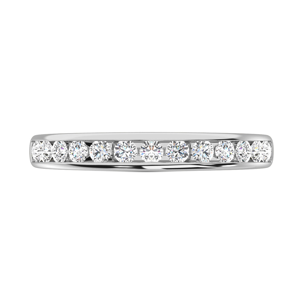 14K White Gold Lab Grown Diamond 1/5 ct. tw. Channel Band, side profile view showing the band