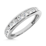 14K White Gold Lab Grown Diamond 1/5 ct. tw. Channel Band, top view of the diamonds