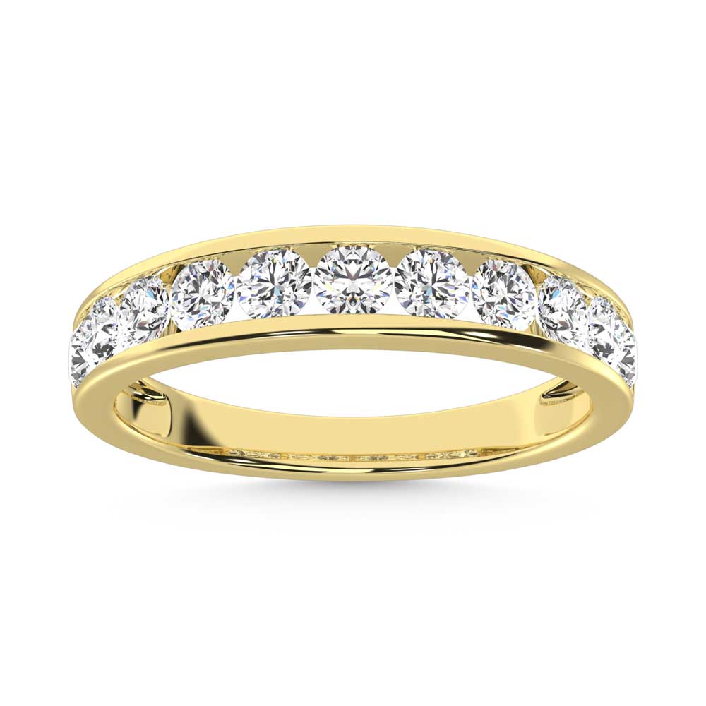 14K Yellow Gold Lab Grown Diamond 3/4 ct. tw. Channel Band | Picasso Gold & Diamond