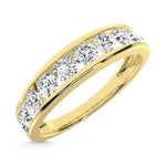 14K Yellow Gold Lab Grown Diamond 3/4 ct. tw. Channel Band, side profile view showing the band