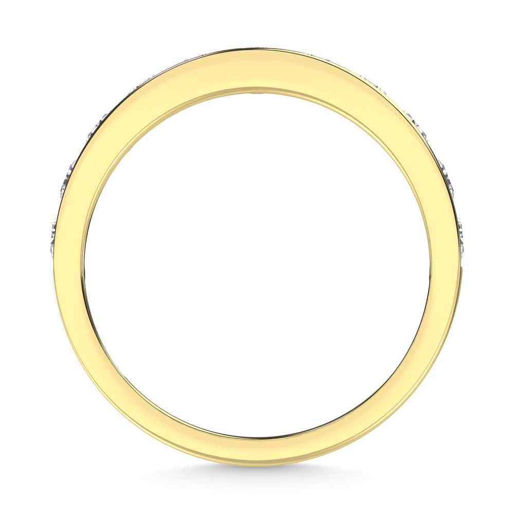 14K Yellow Gold Lab Grown Diamond 3/4 ct. tw. Channel Band, close-up of the diamond setting
