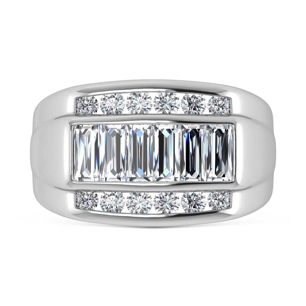 14K White Gold Lab Grown Diamond 1 7/8 ct. tw. Men's Ring, detailed angle view