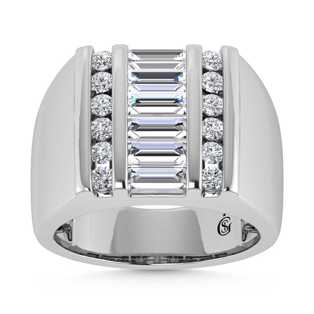14K White Gold Lab Grown Diamond 2 ct. tw. Men's Ring | Picasso Gold & Diamond
