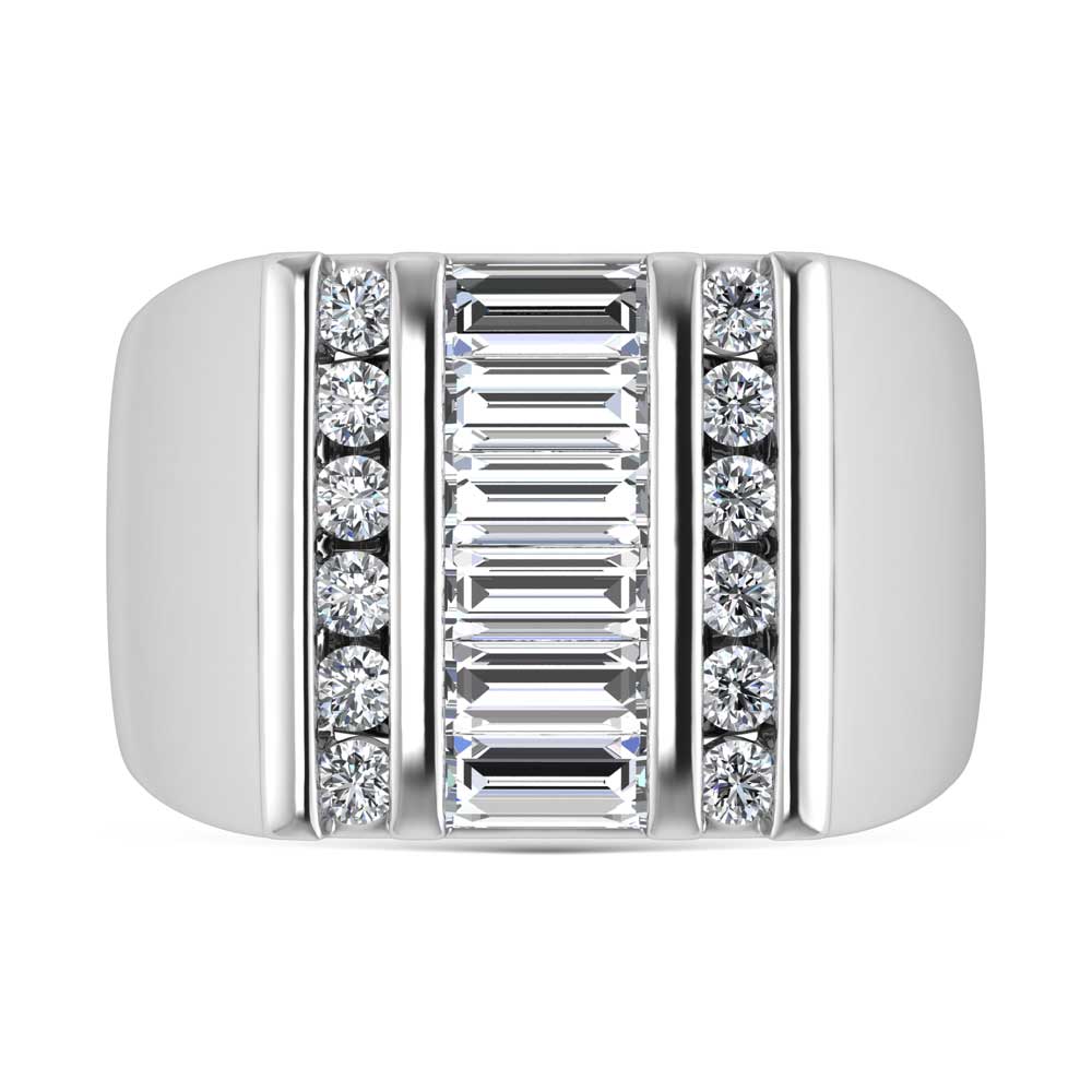 14K White Gold Lab Grown Diamond 2 ct. tw. Men's Ring, detailed angle view
