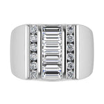 14K White Gold Lab Grown Diamond 2 ct. tw. Men's Ring, detailed angle view