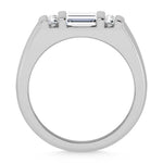 14K White Gold Lab Grown Diamond 2 ct. tw. Men's Ring, close-up of the setting