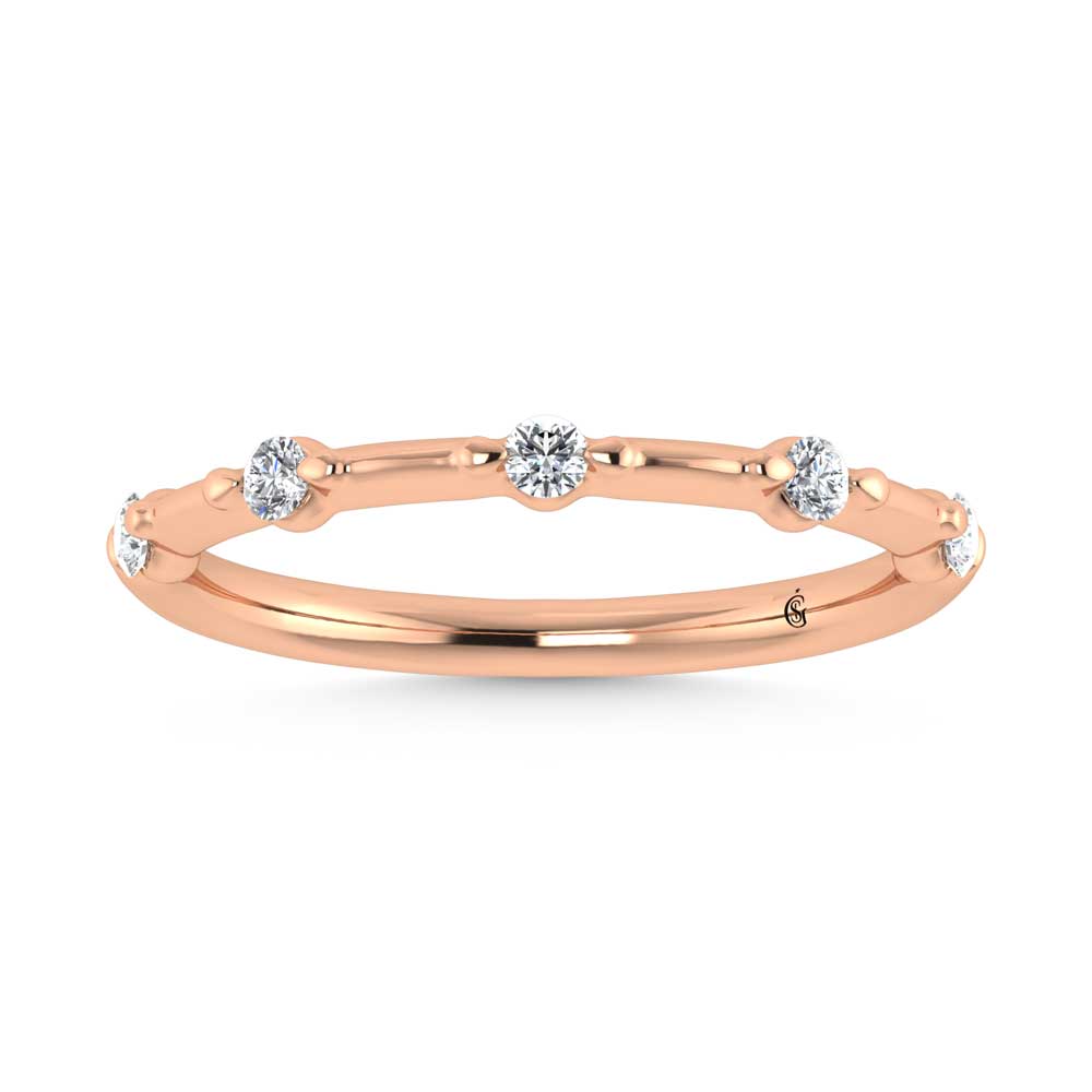 14K Rose Gold Lab Grown Diamond 1/6 ct. tw. Wedding Band | Picasso Gold & Diamond