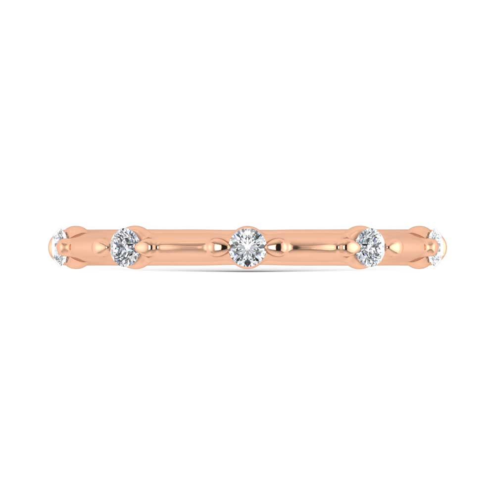 14K Rose Gold Lab Grown Diamond 1/6 ct. tw. Wedding Band, side profile view showing the band