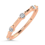14K Rose Gold Lab Grown Diamond 1/6 ct. tw. Wedding Band, top view of the diamonds