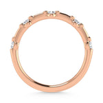 14K Rose Gold Lab Grown Diamond 1/6 ct. tw. Wedding Band, close-up of the diamond setting