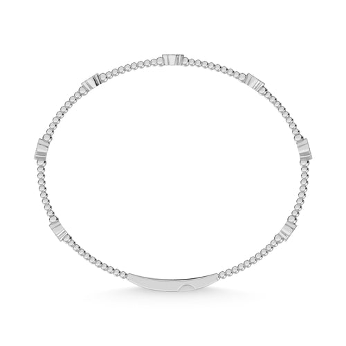 14K White Lab Grown 7/8 Ct.Tw. Clover Flexi Bangle