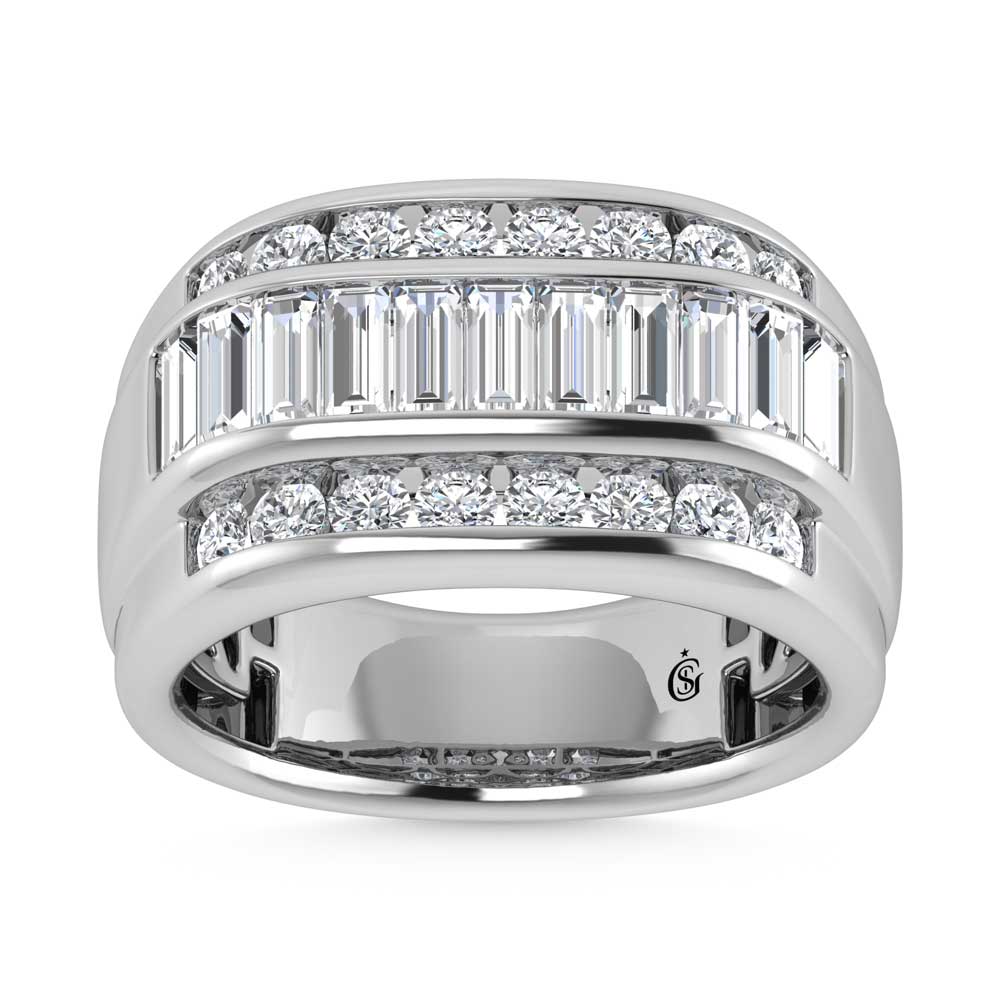 14K White Gold Lab Grown Diamond 2 3/8 ct. tw. Men's Ring | Picasso Gold & Diamond