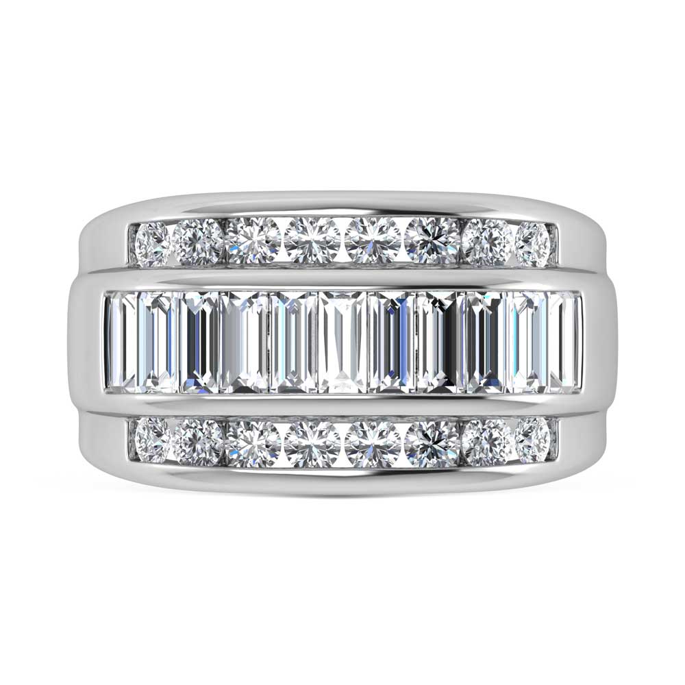 14K White Gold Lab Grown Diamond 2 3/8 ct. tw. Men's Ring, detailed angle view
