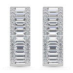 14K White Gold Round & Baguette Lab Grown Diamond 5 Ct.Tw. Hoop Earrings  Picasso Gold & Diamond Jewelry