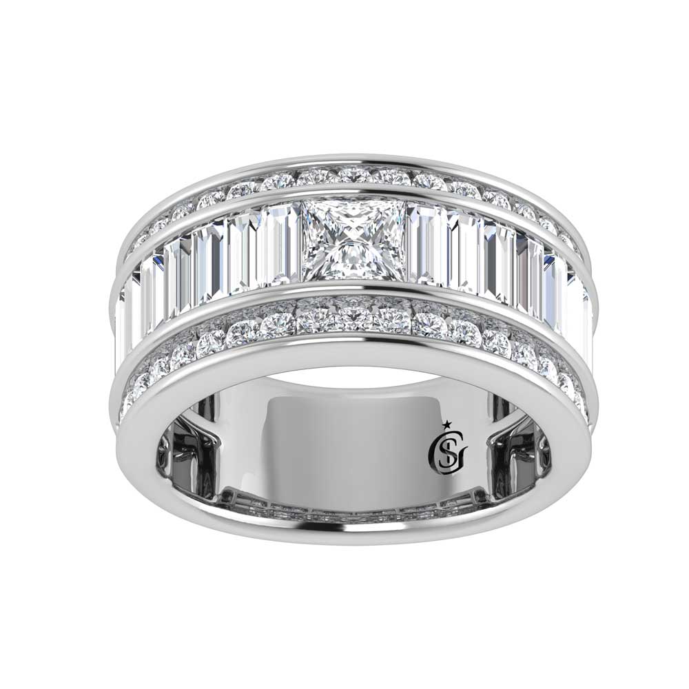 14K White Gold Lab Grown Diamond 3 3/4 ct. tw. Slim Baguette Band | Picasso Gold & Diamond