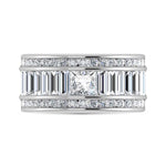 14K White Gold Lab Grown Diamond 3 3/4 ct. tw. Slim Baguette Band, detailed angle view