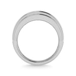 14K White Gold Lab Grown Diamond 3 3/4 ct. tw. Slim Baguette Band, close-up of the setting