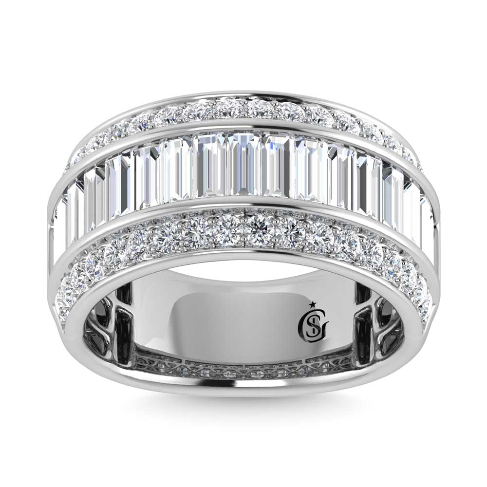14K White Gold Lab Grown Diamond 3 ct. tw. Slim Baguette Band | Picasso Gold & Diamond