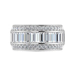 14K White Gold Lab Grown Diamond 3 ct. tw. Slim Baguette Band, detailed angle view