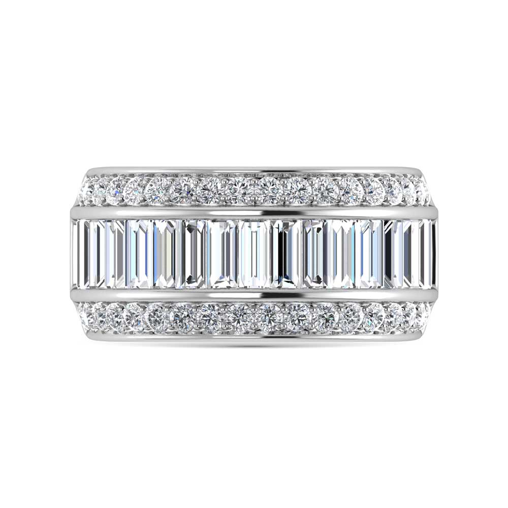 14K White Gold Lab Grown Diamond 3 ct. tw. Slim Baguette Band, detailed angle view