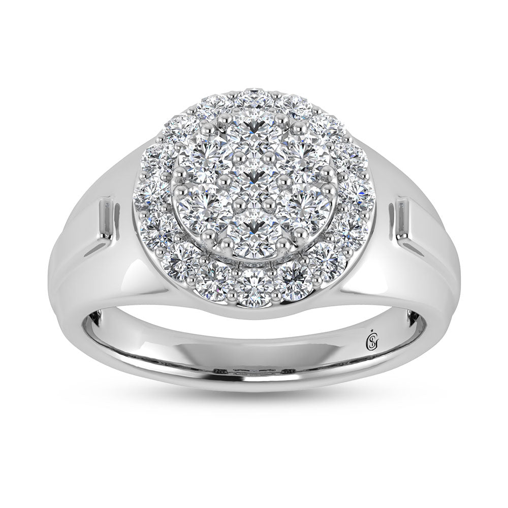 14K White Gold Lab Grown Diamond 1 1/2 ct. tw. Men's Ring | Picasso Gold & Diamond