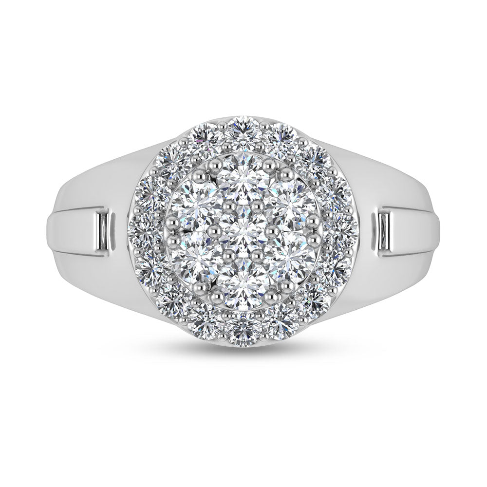 14K White Gold Lab Grown Diamond 1 1/2 ct. tw. Men's Ring, detailed angle view