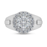 14K White Gold Lab Grown Diamond 1 1/2 ct. tw. Men's Ring, detailed angle view