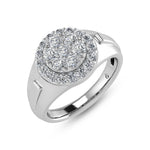 14K White Gold Lab Grown Diamond 1 1/2 ct. tw. Men's Ring, top view of the diamonds